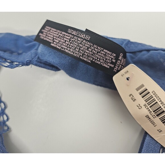 Victoria’s Secret Bombshell Plunge Underwire Push Up Blue Lace Bra 34D - Picture 9 of 9